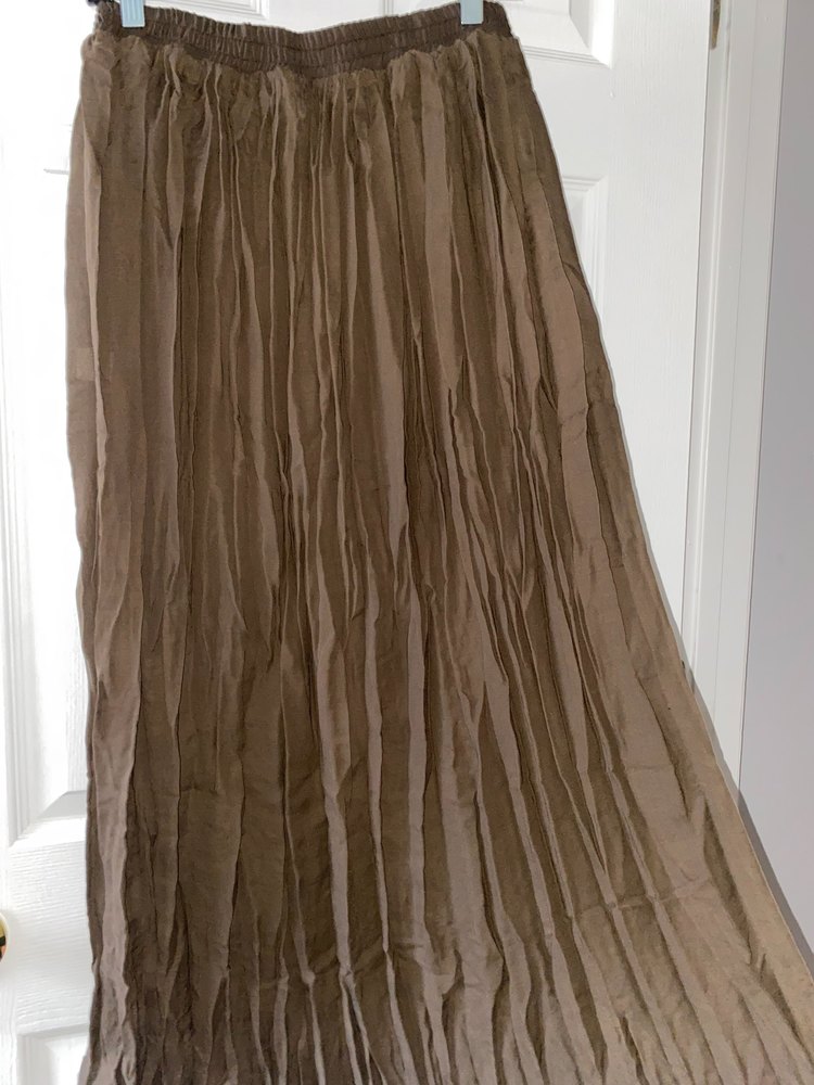 Womens BOHO western Brown long skirt d.b. waldo size Large